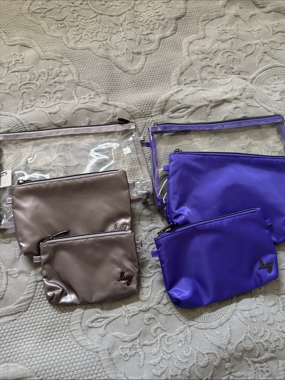 Lug Tackle Storage Pouches Violet and Metallic Pearl (6 pc total)